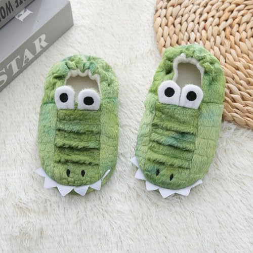 Kids Boys Girls Plush Dinosaur Slippers Cartoon Animal Fleece Non-Slip Slippers Fall Winter Warm Soft Cute Sandals4