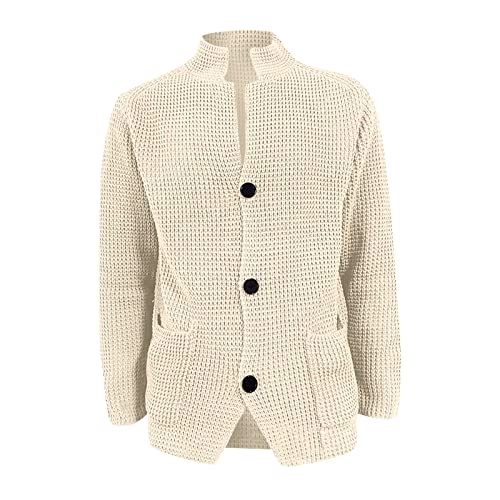 Ymosrh Men's Cardigan Sweaters with Buttons Cardigan Sweaters Shawl Collar Slim Fit Casual Knitted Sweater, M-3XL3