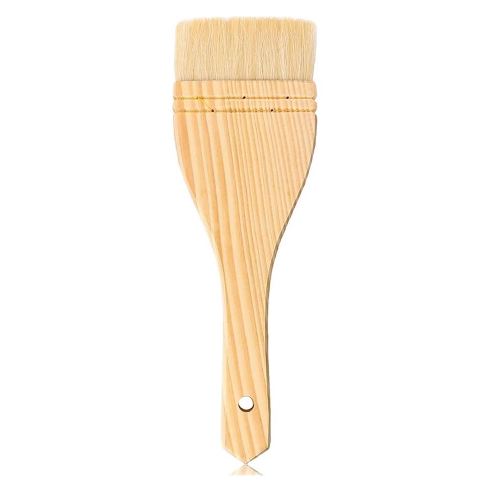 Hake Paint Brush Set - 1/4pcs Flat Brushes, Crafted with Premium Goat Hair Bristles, for Watercolor, Wash,Pot(Large Wool Brush)