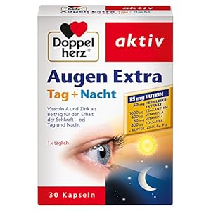 Doppelherz Augen Extra Tag + Nacht – mit Vitamin A und Zink für den Erhalt der normalen Sehkraft – 30 Kapseln (1er Pack)