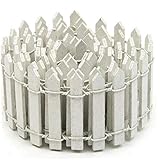 100x5cm Weiß Mini-Holz-Zaun Für Miniatur-fee Garten-verzierung Kleinen Holzpalisadenzaun Craft Micro Landschaftsbau-dekor-DIY