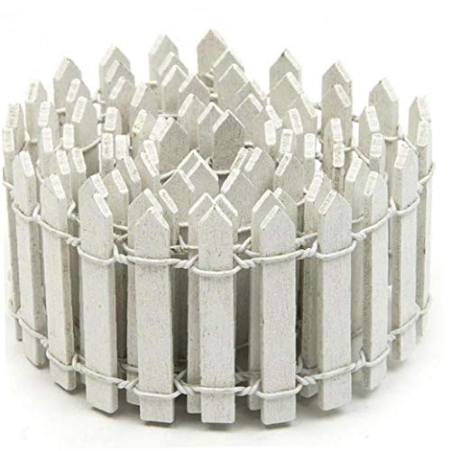 100x5cm Weiß Mini-Holz-Zaun Für Miniatur-fee Garten-verzierung Kleinen Holzpalisadenzaun Craft Micro Landschaftsbau-dekor-DIY Cover