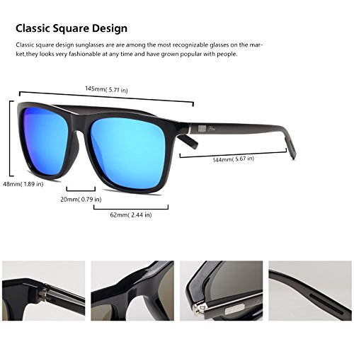 Image of Square Aluminum Magnesium Frame Polarized Sunglasses Spring Temple Sun Glasses
