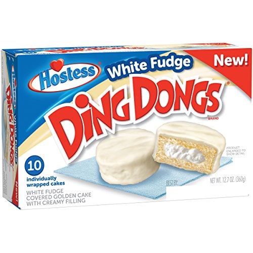 Preisvergleich Produktbild Hostess White Fudge Ding Dongs - Golden Cake With Creamy Filling - 10 Pack