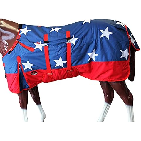 American Flag 72 in HILASON 1200D Winter Waterproof Poly Horse Blanket Belly Wrap | Horse Blanket | Horse Cover