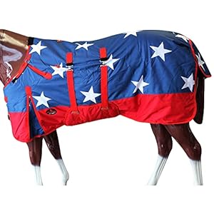 American Flag 78 in HILASON 1200D Winter Waterproof Poly Horse Blanket Belly Wrap | Horse Blanket | Horse