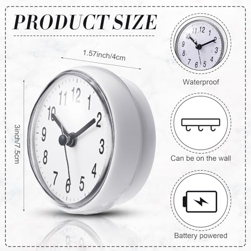 Weewooday MG-WEEWOODAY-5131 Bathroom Clock White Shower Wall Clock Water Resistant Clock Waterproof Clock Small Digital Clock Bathroom thumb #1