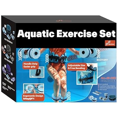 Sportneer Aquatic Exercise Equipment Water Aerobics Combo Set Includes High Density Water Weights Dumbbell Aqua Belt Foam Cuffs for Pool Exercise Aquatic Therapy Pool Fitness