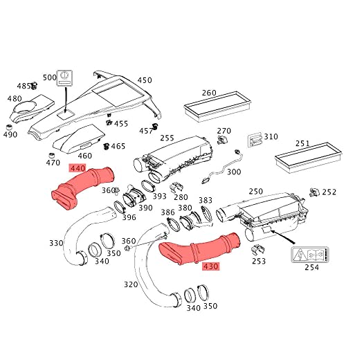 Left & Right Air Intake Hose Air Inlet Duct Fits For Mercedes-Benz 4.7L 5.5L M278 Gl450 Gl550 Ml550 Ml63 W166 Gl63 Gls550 Gle63 Amg 2012-2018 2780902582 2780902482 #TOP1
