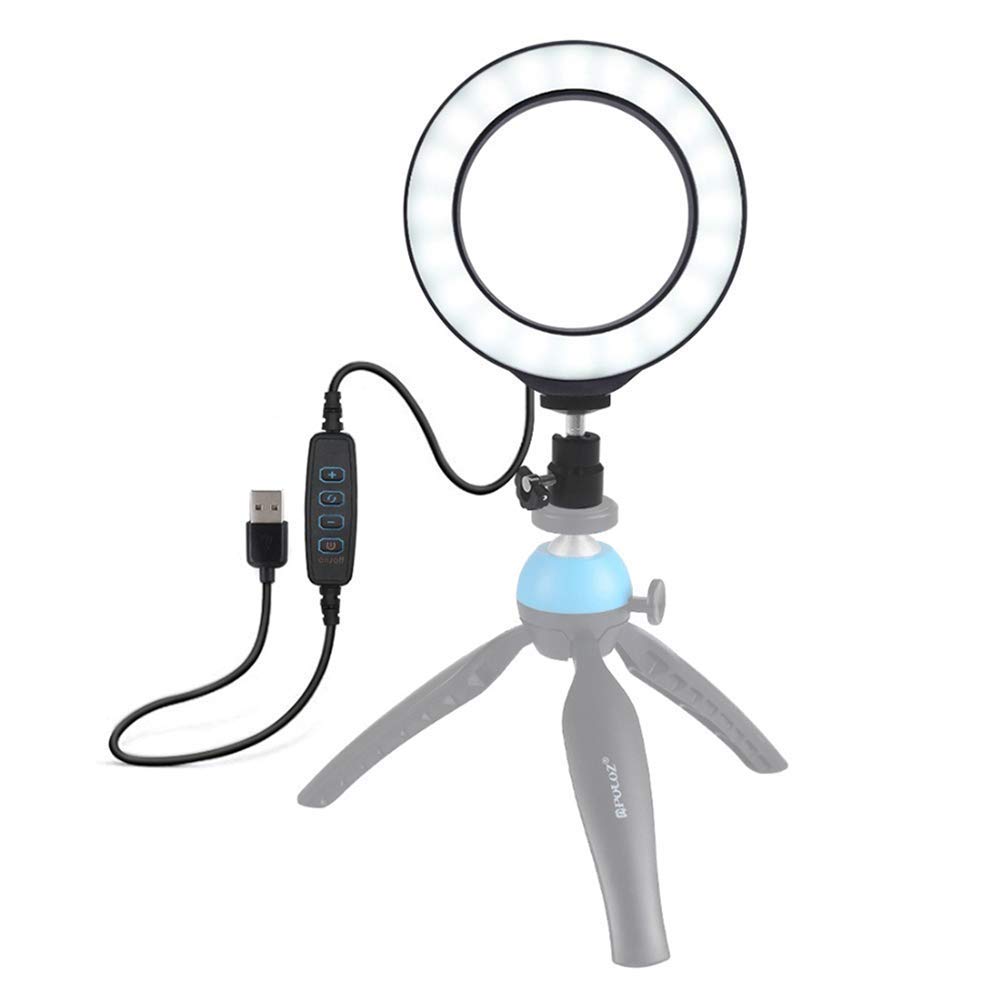 Luce ad Anello, Kit di Illuminazione per Selfie Video per treppiede con Luce ad Anello a LED da 6,2 Pollici, Telecomando Senza Fili, Supporto per treppiede Regolabile, 11 Livelli di luminos