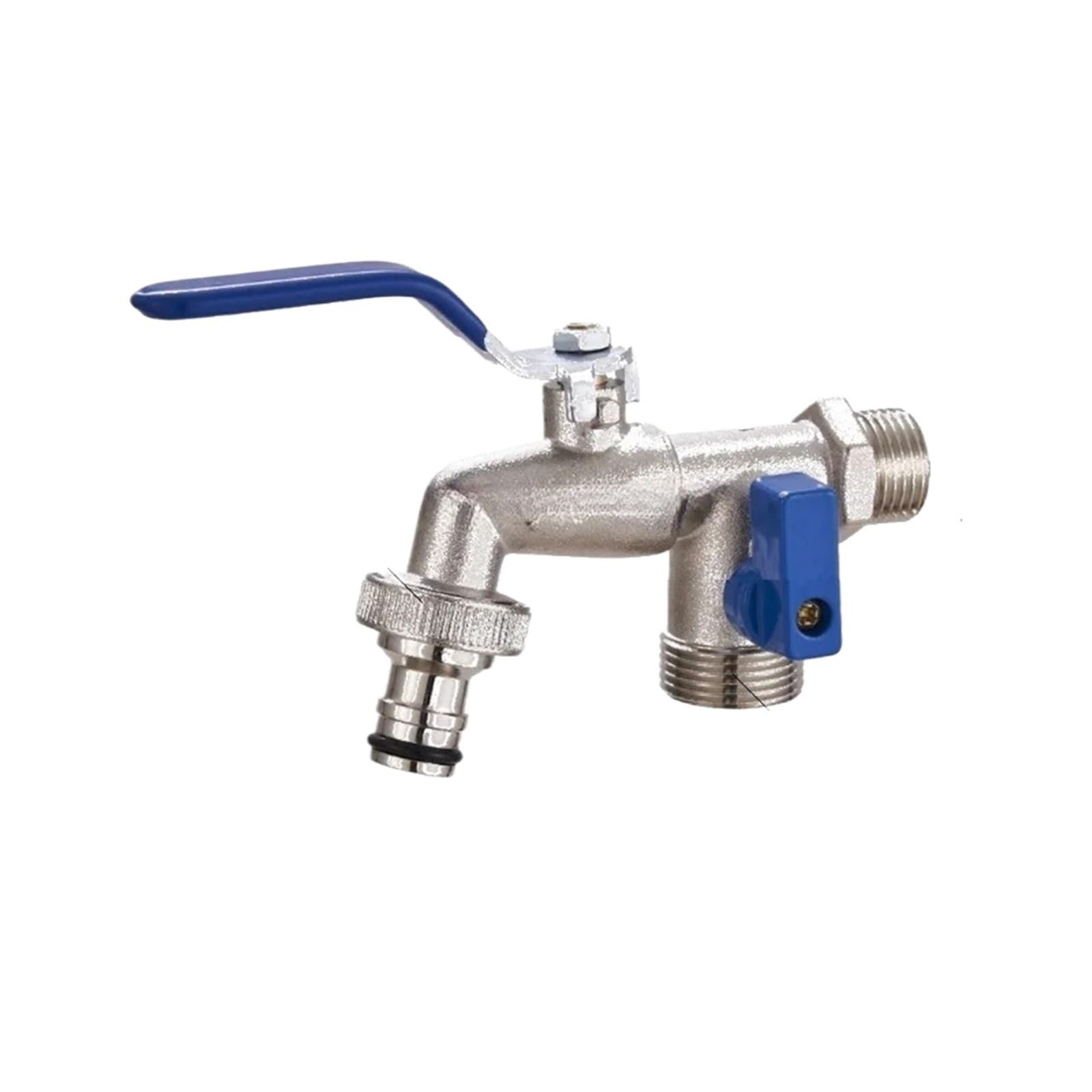 Rubinetto Da Esterno 1/2 ''X 16mm 3/4'' Rubinetto A Leva Da Giardino Dell'acqua for Esterni Manico Lungo Valvola a sfera a 2 vie a 1 via con connettore for serbatoio IBC per il Giardino(ML-01B)