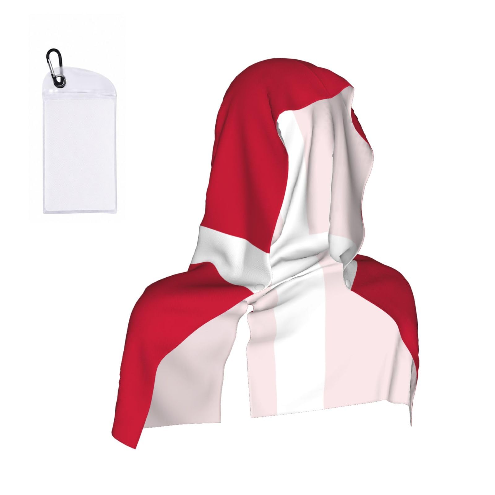 CNTDBU Danish flag Cooling Towel Hooded-Instant Chill Neck Cover for Sports, UV Cooling Rag for Running Gym