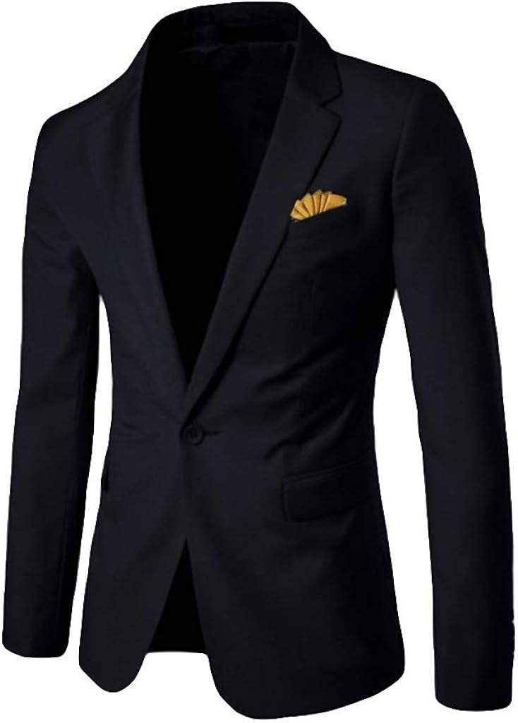 Mens Stylish Casual Solid Blazer Business Wedding Party Outwear Coat Suit Jacket at  Men’s Clothing store