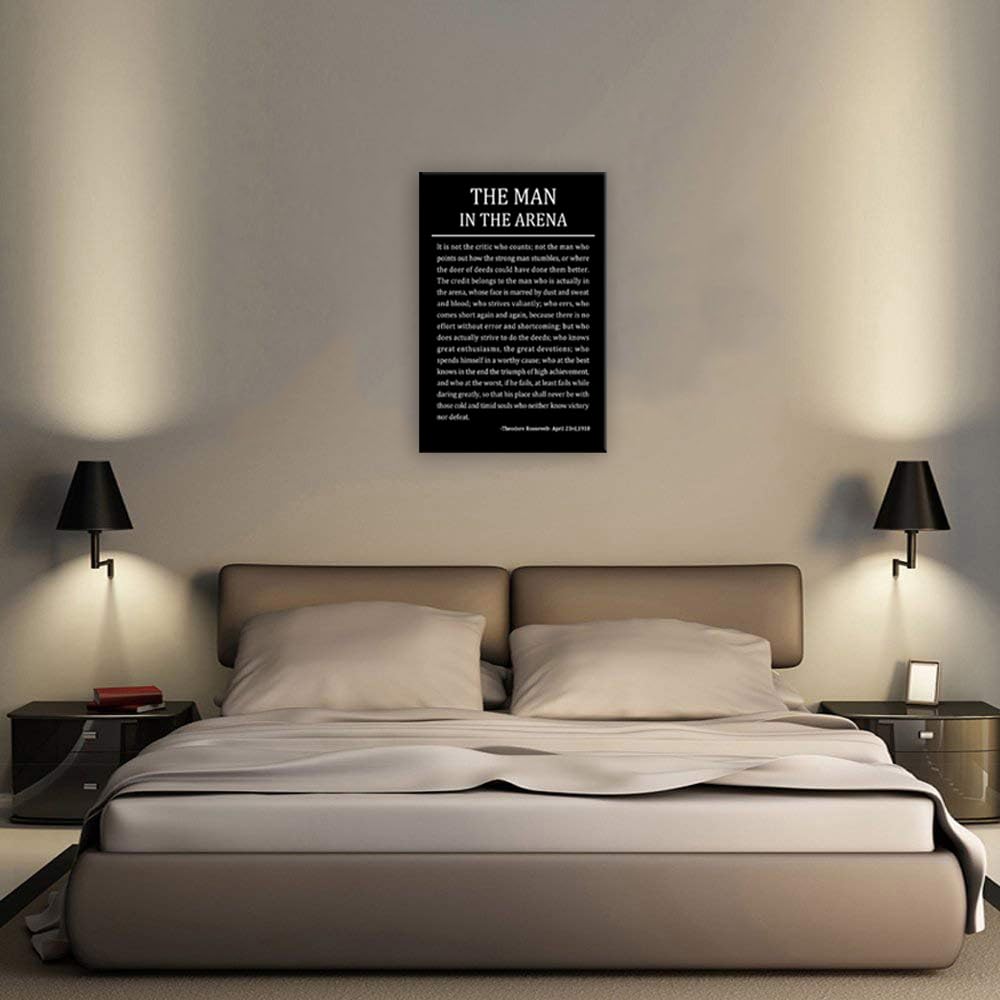 FHBWART Motivational Wall Decor The Man In The Arena Inspirational Canvas Wall Art for Office Quotes Pictures Motivational Posters Framed Canvas Wall Art Prints Artwork Home Living Room - Image 4