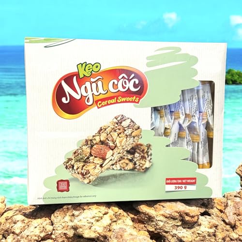 Image of Combo - Cereal Sweets Nuts and Seaweed Crunch with Nuts - Keo Ngu Coc va Rong Bien Don Ket Hop Cac Loai Dau - 13 Oz per Box and 10 Oz with 2 Iterms