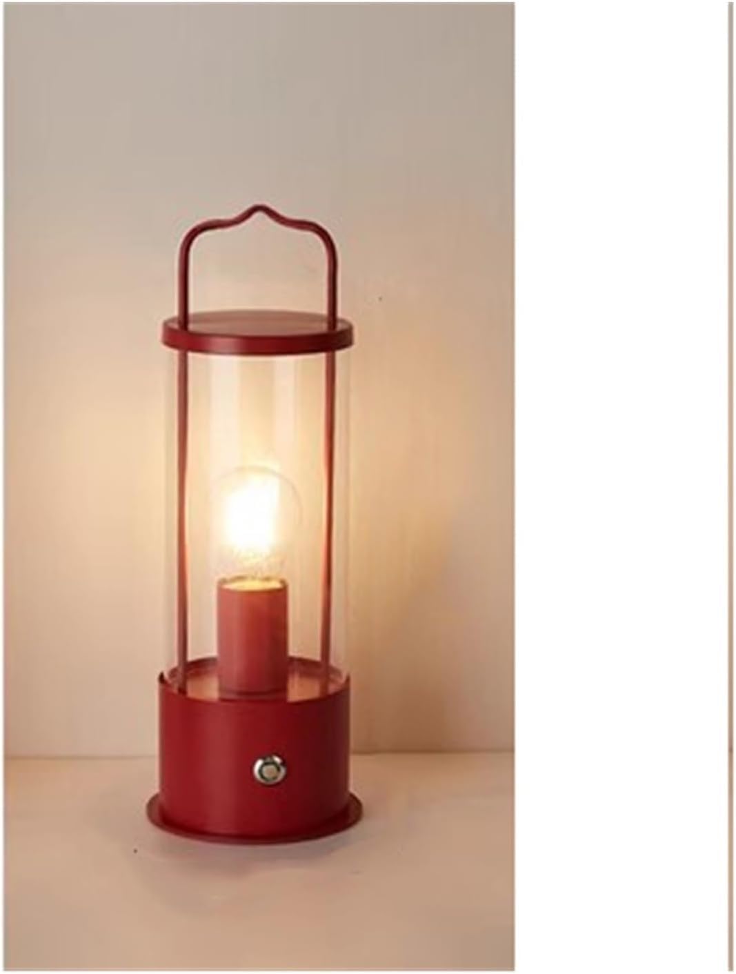 DFAEEKIYO Desk lamp Bedside Table Lamp Outdoor Balcony Patio Roof Metal Handheld Horse Desktop Touch Rechargeable Lamps Light(Red)