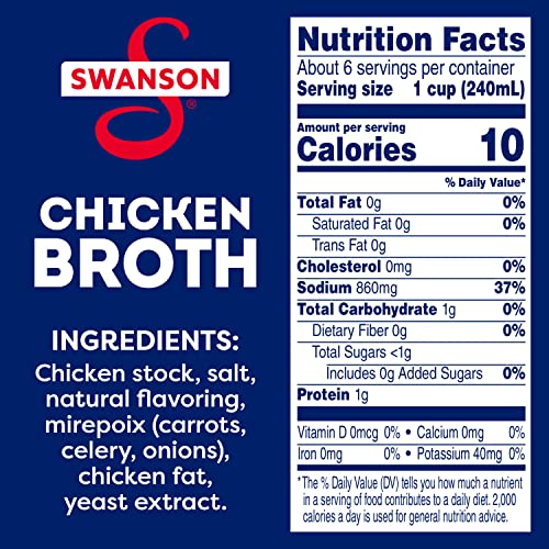 Swanson 100% Natural, Gluten-Free Chicken Broth, 49.5 Oz Can #TOP2