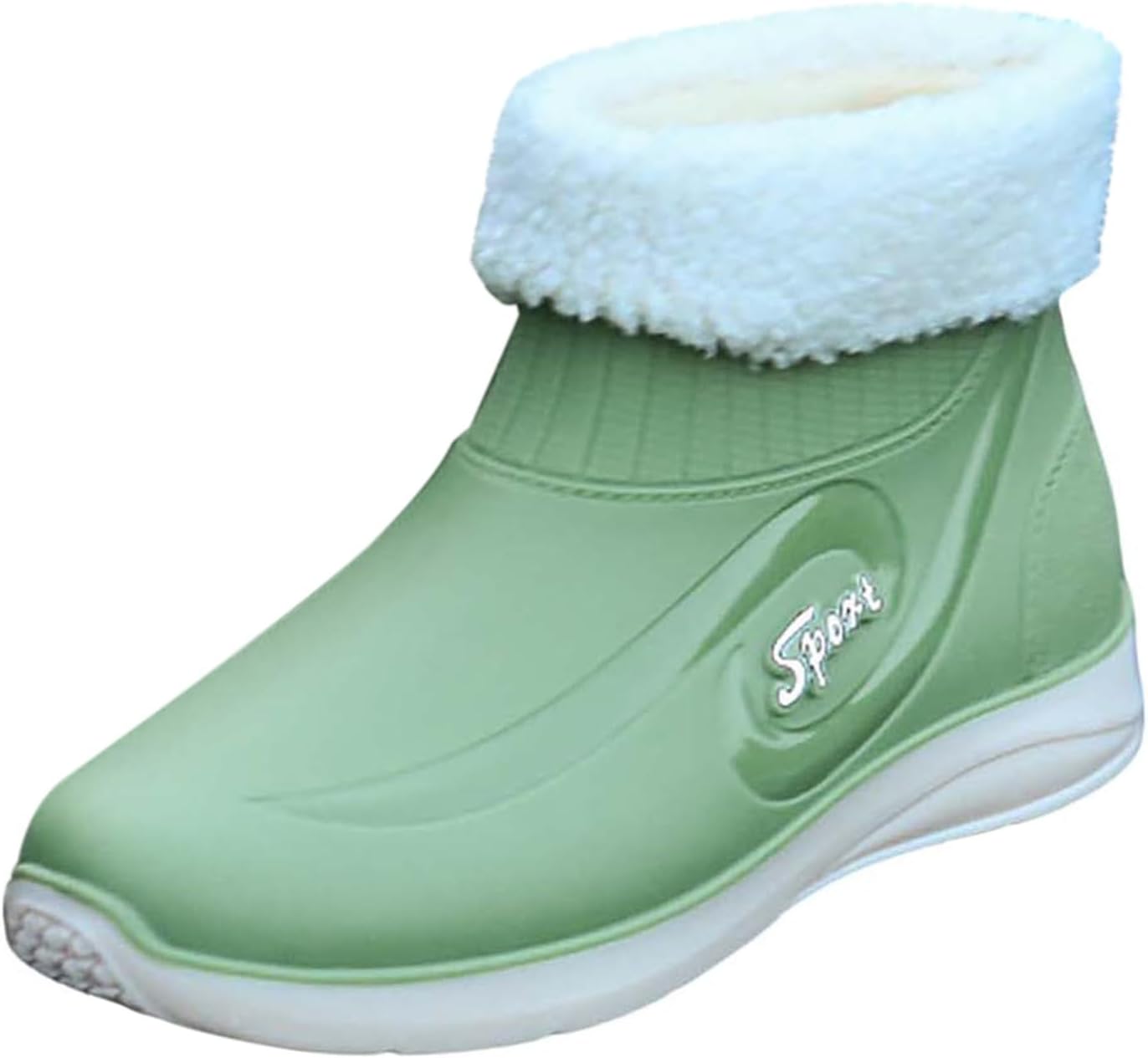 Regenstiefel Wasserdicht LOIJMK Gummistiefel Damen Gefüttert - Halbhoch, Wasserdicht Für Garten & Arbeit Winter Gummistiefeletten