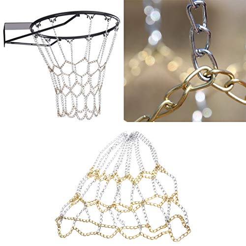 Leipupa Rustproof 20'' Basketball Chain Net Heavy Duty Galvanized Steel Basketball Rim Loop Replacement Accessories, Silver, Length: 50Cm #TOP5