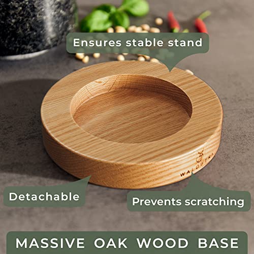 WALDWERK Mortar and Pestle - Mortar and Pestle Set with Anti-Scratch Oak Wood Base - Mortar with Extra Large Pestle Made of Natural Granite - Large Mortar and Pestle - Ideal for Guacamole - Image 4