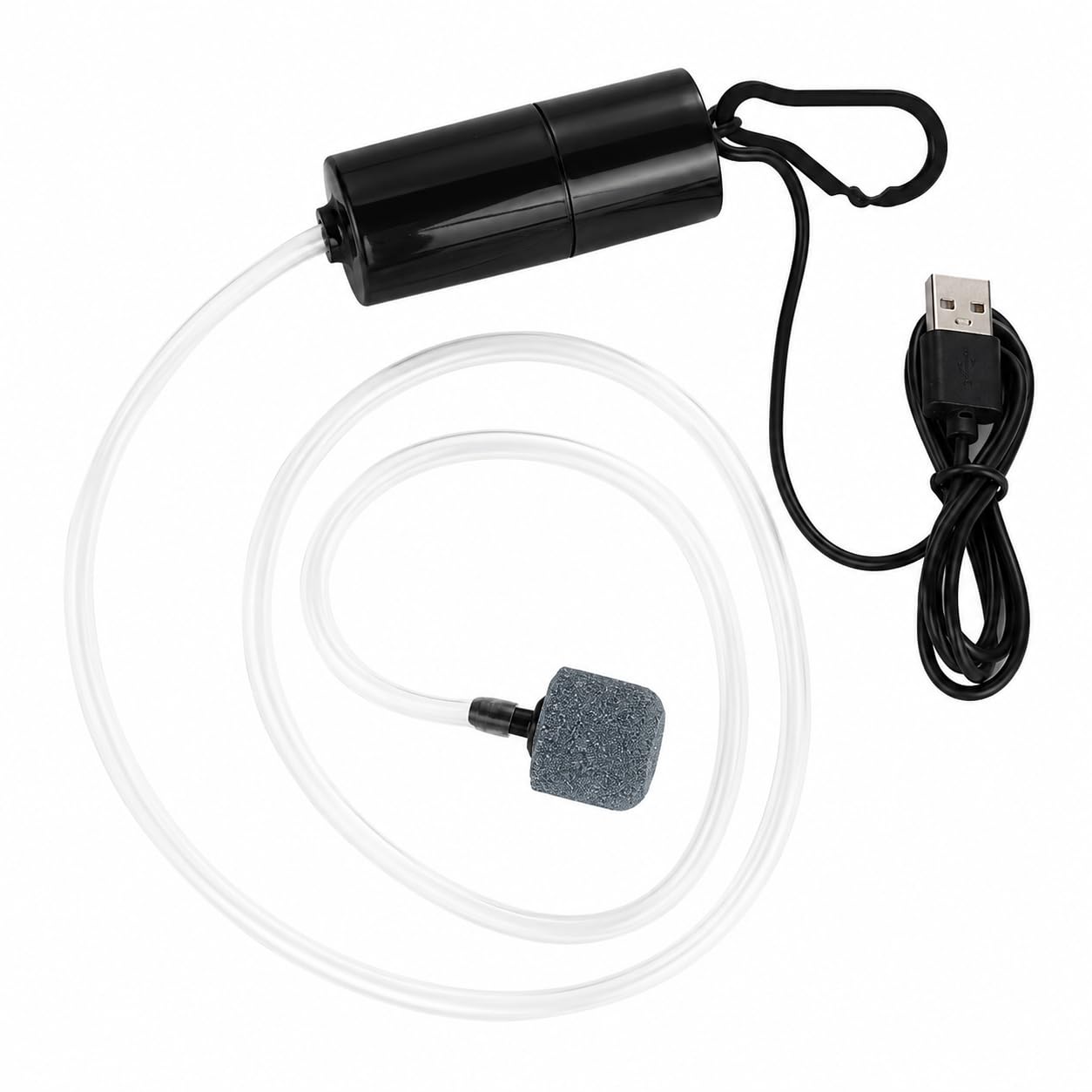 Mini pompka powietrza do akwarium z wtyczką, 1 W, cicha pompa tlenu z kamieniem powietrznym, wąż silikonowy, do bezpośredniego użytku