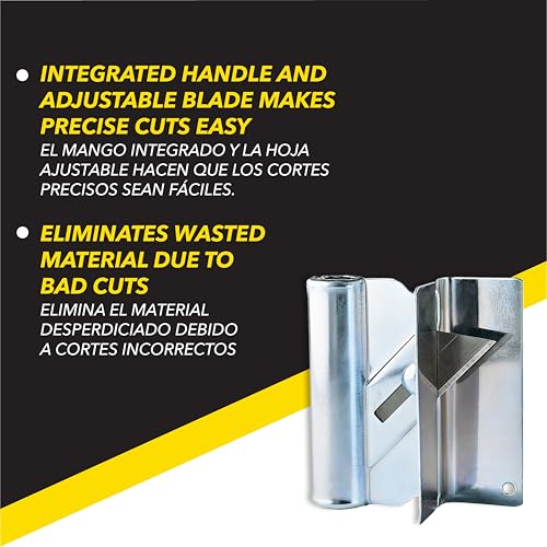 Image of ToolPro Shadowline Cutter - Stainless Steel Reveal and Shadow-Line Trim Tool for Drywall L-Bead and Finished Ceiling Edges