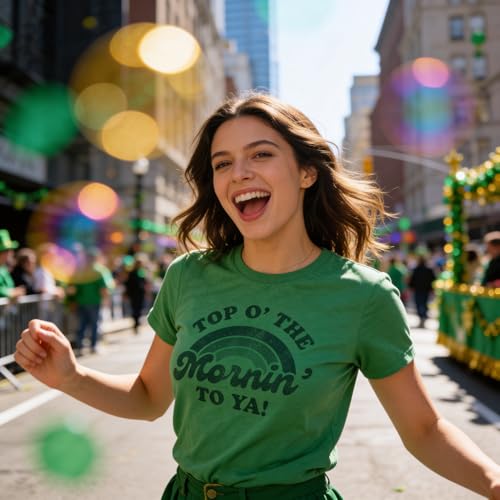 Womens Top O The Morning to Ya T Shirt Funny Irish St Patricks Day Saying Tee Funny T Shirts Saint Patrick's Day Tops for Women Women's Novelty Tees Green - M by Crazy Dog T-Shirts - Used condition - Image 2