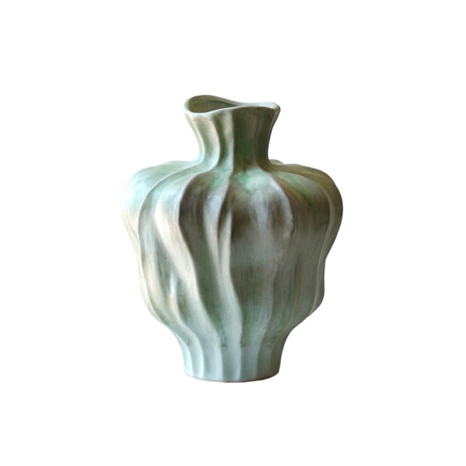 Decorative Vases Jingdezhen Ceramic Vase Living Room Home Decoration Creative Flower Inserter Rustic(Green)