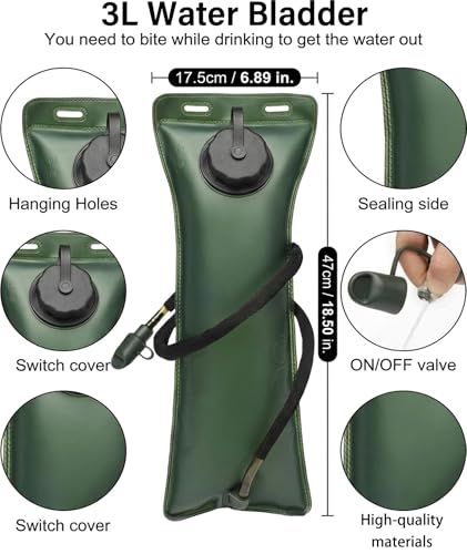 Image of 3L Tactical Hydration Backpack with Pre-Installed Removable Water Bladder, Hydration Bag, Ergonomic Lightweight Design for Hiking, Cycling, Outdoor Adventures(Camouflage Color)