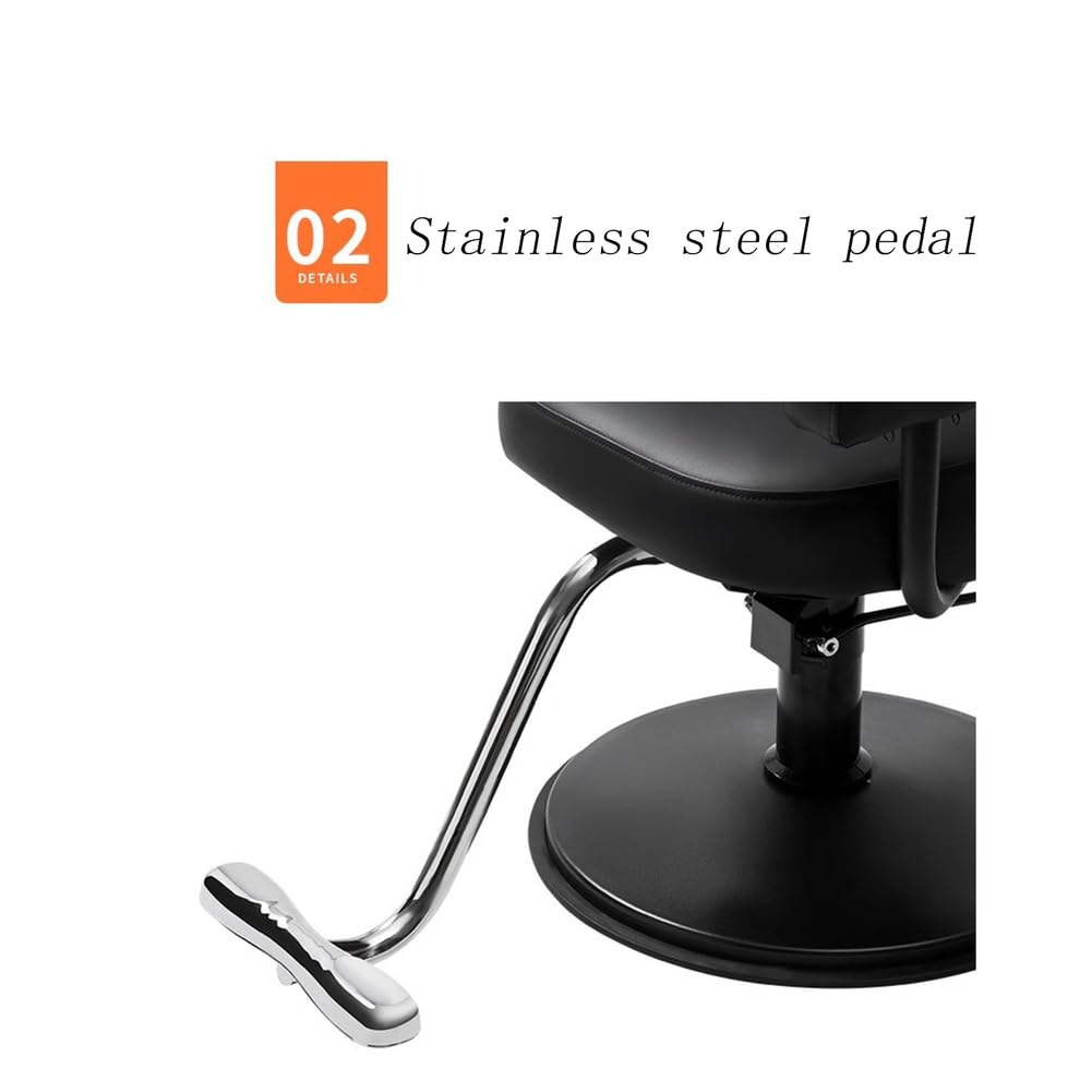 Fotel fryzjerski hydrauliczny do salonu fryzjerskiego, nowoczesny fotel fryzjerski z podstawą kwadratową i podnóżkiem, obrotowy o 360 stopni, wyposażenie spa kosmetycznego,Orange,A