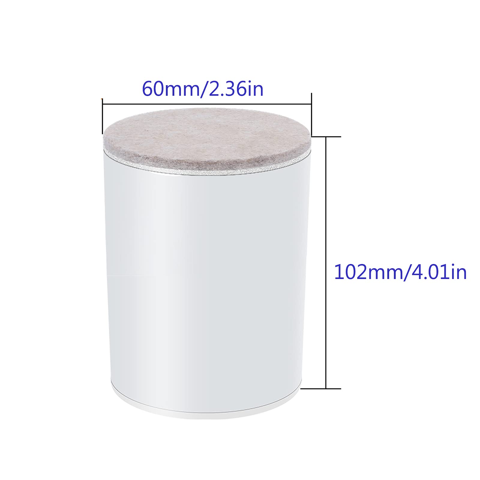 4 Piezas de Patas de Cama Redondas, Patas de sofá de Acero al Carbono Macizo, Patas de Muebles, Almohadillas de Fieltro para Muebles Antideslizantes, Protector de Suelo para Patas