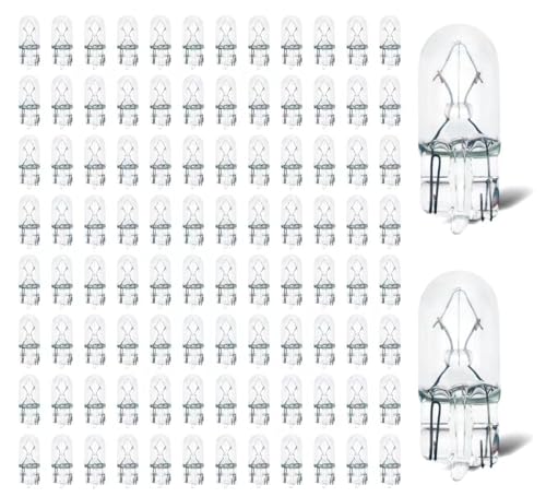 Rafeal Auto 194 Light Bulb 100 Pack,194 Automotive Brake Light Turn 194 168 2825 W5W Miniature Bulb Mini Bulb Taillight Turn Signal Light,Replacement for Cars,Trucks,SUVs