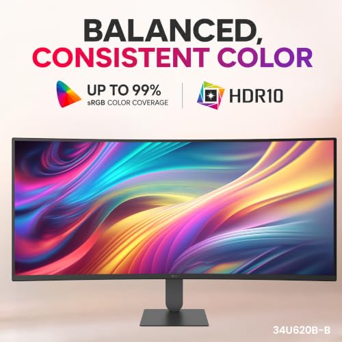 Image of LG UltraWide 34 inch WQHD Curved 144Hz HDR10 Monitors 34U620B-B | 2-Pack Bundle