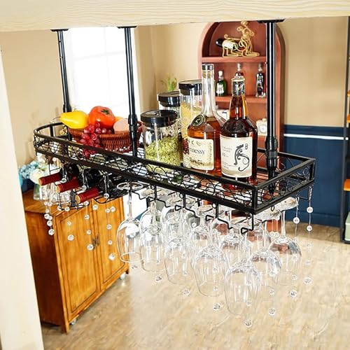 Étagère à vin suspendue pour optimiser l'espace de cuisine encombrée - 3