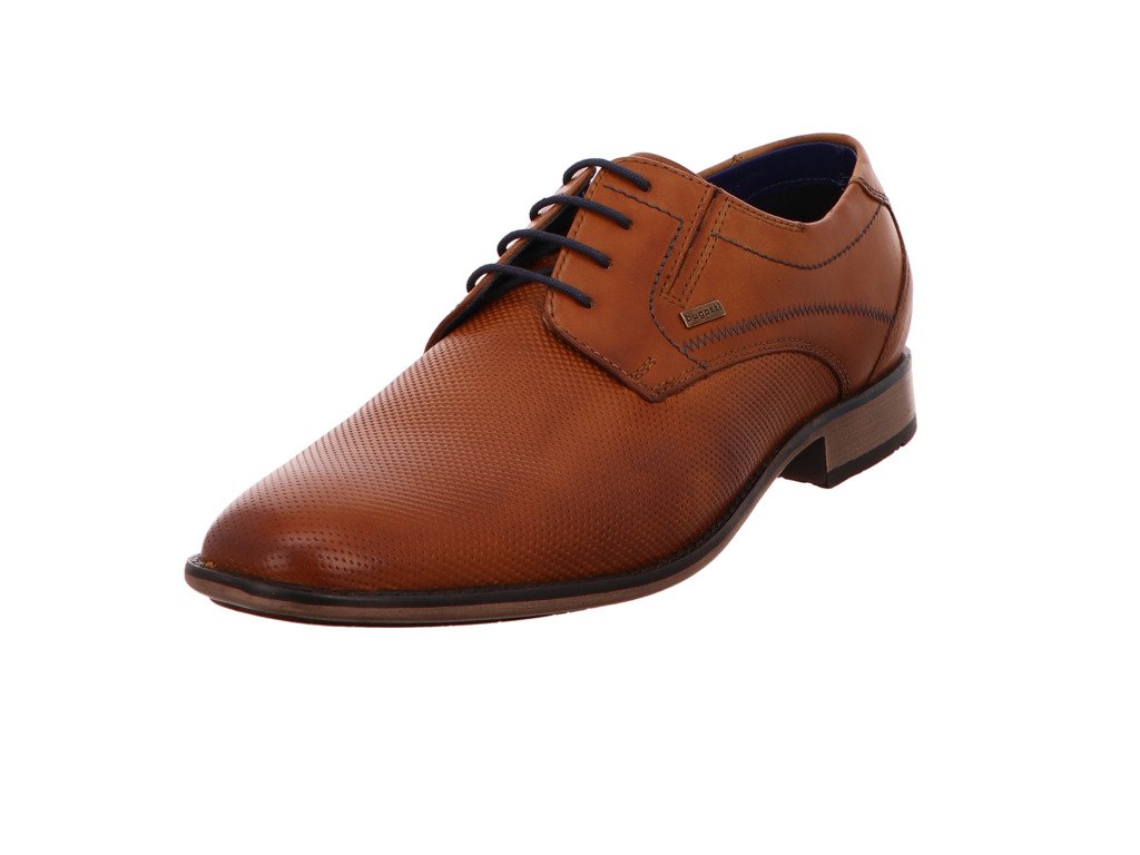 bugatti Men's Business shoe made of leather, derby with hand finish and perforation, Brown, 10.5 UK