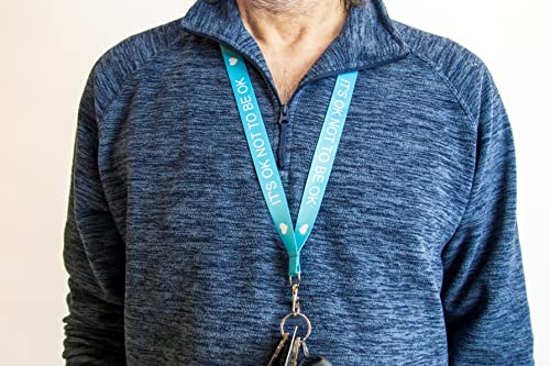 It's OK Not To Be OK Mental Health Awareness Lanyard Work ID Business Lanyards Men's Women's (Blue) - Image 3