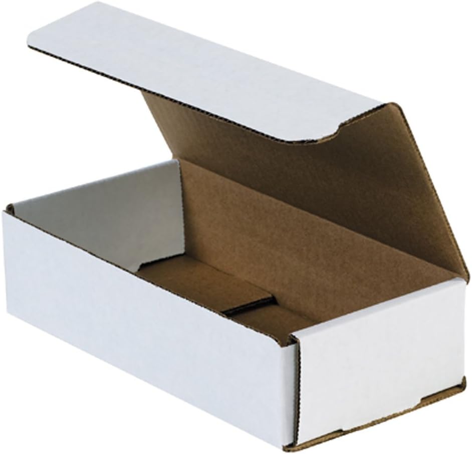 Aviditi White Corrugated Cardboard Mailing Boxes, 8" x 4" x 2", Pack of 50, Crush-Proof, for Shipping, Mailing and Storing : Office Products