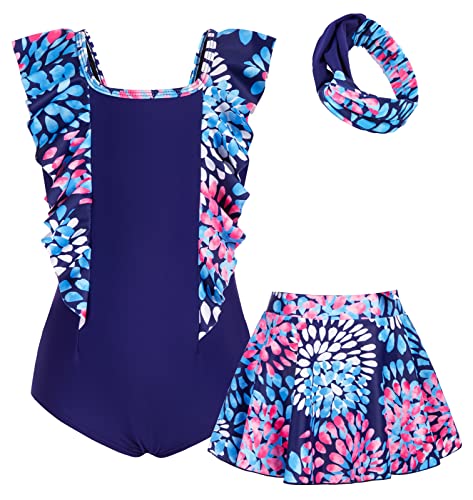 Grace Karin Girls One Piece Swimsuits Quick Dry Beach Swimwear Bathing Suit For Beach Swim Dress Navy Blue 7Y #TOP10