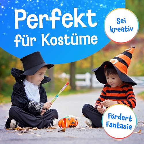 Tiwoca Zauberstab Kinder, Magic Wand, bunter Glitzerstab mit Flüssigkeit 31 cm – stilvolles Kinderkostüm Zubehör für die kleine Prinzessin, Fee oder den Zauberer – Zauberstab Glitzer