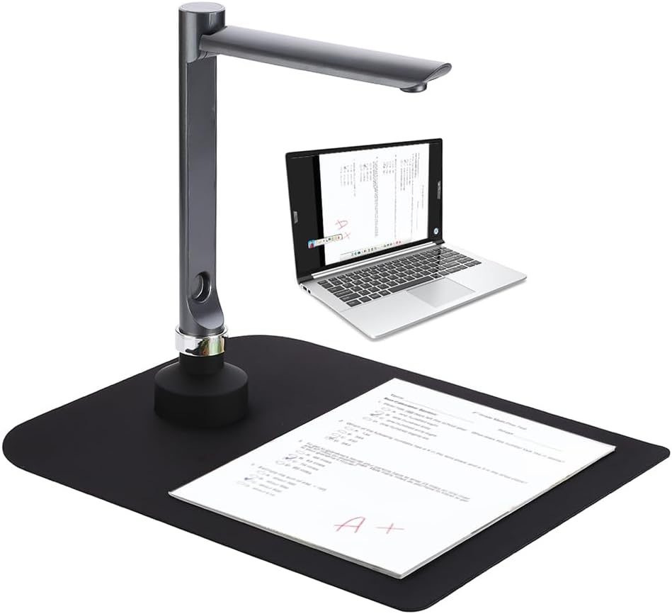 5MP HD USB Document Camera Scanner with A4 Capture Size for Teachers in Classroom Online Learning
