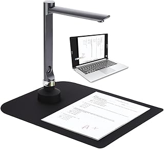 KOCAN Document Scanner,F60A USB Document Camera Scanner 5 Mega-Pixel HD Camera A4 Capture Size with LED Light Teaching Software for Teacher Classroom Online Teaching Course Distance Learning
