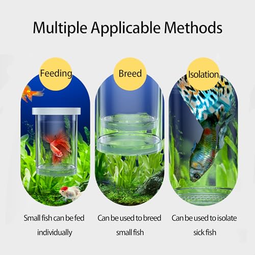 YJFY Acryl Aquarium Ablaichkasten Zuchtbox Aquarium Aufzuchtbecken Fischzuchtbox Zwei Methoden der Nutzung Isolationsbox für Babyfische, Garnelen, Guppy, Betta, Clownfische (Transparentes Weiß, L)