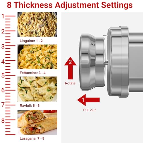 All-Metal-Pasta-Maker-Attachment-for-KitchenAid-3-In-1-Pasta-Attachment-for-Kitchen-Aid-Stand-Mixer-8-Gears-Adjustable-Pasta-Roller-Attachment-for-Fettuccine-Linguine-Pasta-Sheets All Metal Pasta Maker Attachment for KitchenAid 3 In 1 Pasta Attachment for Kitchen Aid Stand Mixer 8 Gears Adjustable Pasta Roller Attachment for Fettuccine Linguine Pasta Sheets