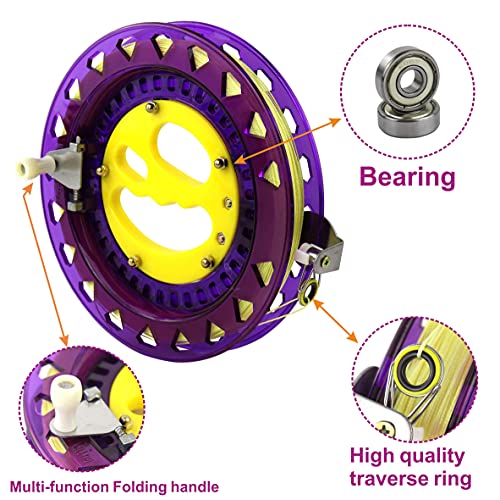 Tellyouwin 2Pcs Kite String With Reel 8 Inch Kite Winder With 1312Ft Kite String Kite Reel Professional Kite Line Outdoor Kite Accessories For Adults (Purple) #TOP2