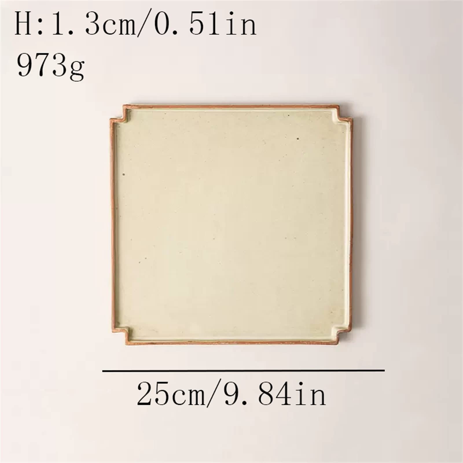 talerze do serwowania Ceramiczny płaski talerz obiadowy domowa kuchnia restauracja kawiarnia deserowy prosty kwadratowy Vintage płaska zastawa stołowa talerze makaronowe(Średni)