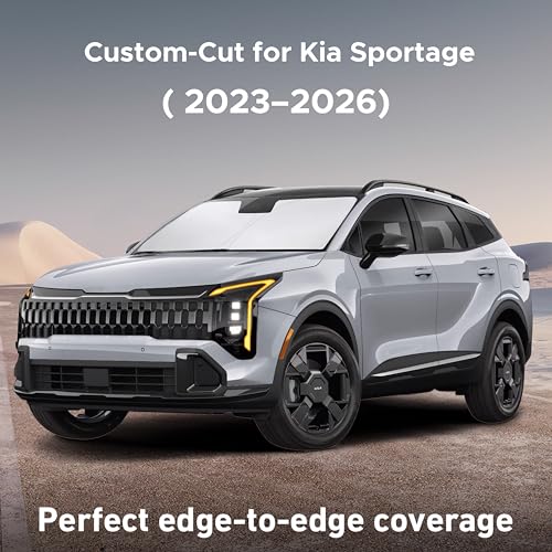 Image of EcoNour Windshield Sunshade Compatible for Kia Sportage NQ5 2023-2024 2025 2026, Sun Visor for Front Windshield & Window Sun Shade Cover, UV Heat Blocker & Protector, Car Accessories