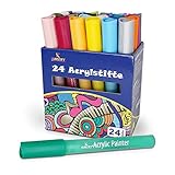 🖍 HOCHWERTIGE QUALITÄT: Wir von KUNSTIFY haben den Fokus auf Acryl Marker gelegt, welche hochwertig verarbeitet sind, wasserfest sind, schnell trocknen und ein glänzendes Finish haben. Unsere Marker sind mit Acryl-basierter Tinte gefüllt, die nachfüllbar ist. Dadurch unterstützt Du automatisch Deine Umwelt.