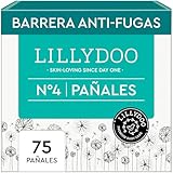 Pañales LILLYDOO delicados con la piel - talla 4 (9-14 kg), caja de medio mes (75 unidades), protección contra fugas, suaves, sin perfumes ni lociones y dermatológicamente probados