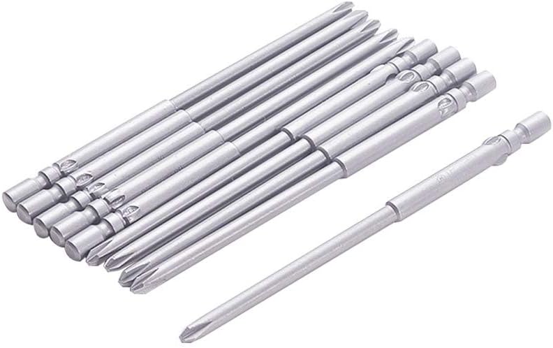 Utoolmart 10 Pcs 4mm Round Shank 40mm Length 3PH1 Phillips Magnetic Screwdriver Bits