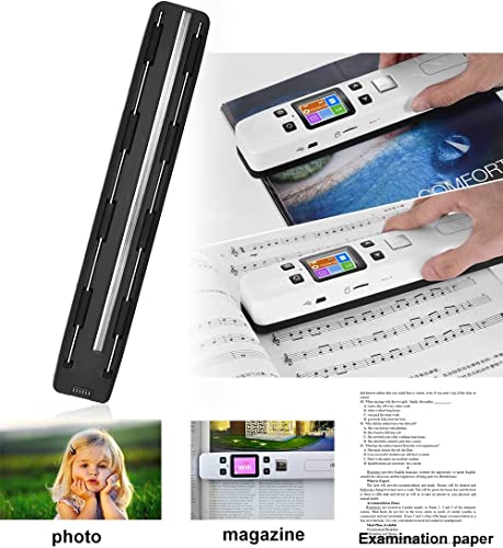 Portable Photo Scanner, Wireless Document Scanner, Handheld Wand Scanner for Document Image with 16G SD Card, 300/600 /1050DPI, Zero Margin, 1.8” Color Screen for Preview